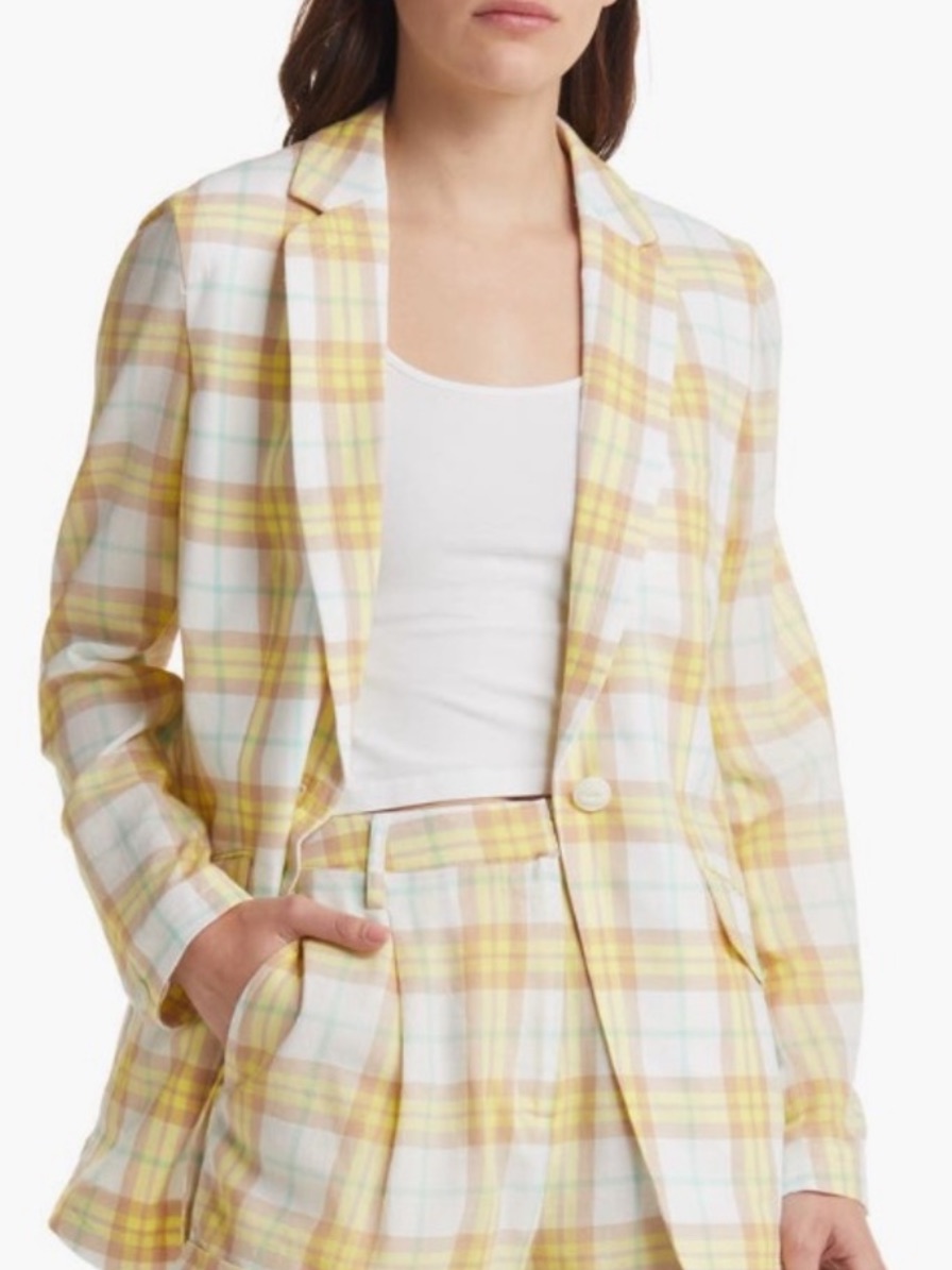 Rag & Bone Margot Spring Plaid 100% Cotton Blazer, New